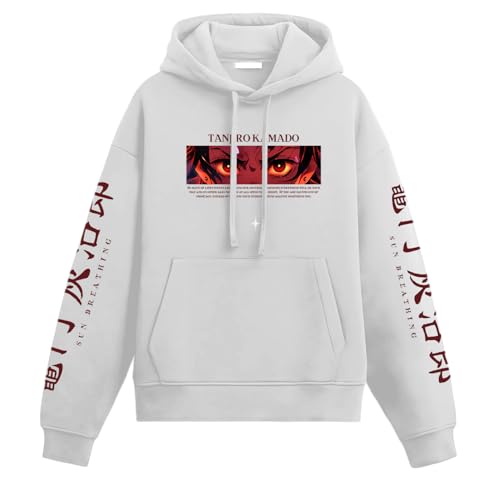 Image of Anime Inspired Design Unisex Pullover Hoodie, Black, Graphic Print Front and Back