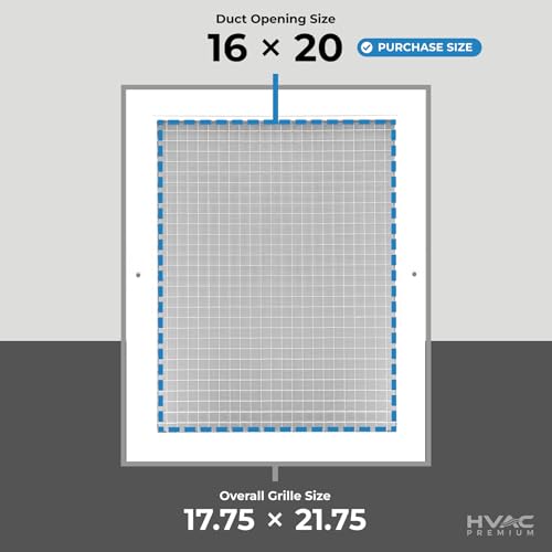Image of 16 inch x 20 inch Cube Core Eggcrate Return Air Grille - Aluminum Rust Proof - HVAC Vent Duct Cover - White [Outer Dimensions: 17.75 X 21.75]