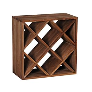 Système d’étagère à vin CUBE 50 tobacco module 2 losange – H50 x L50 x P25 cm