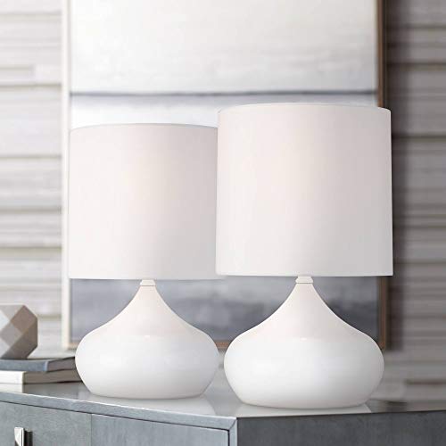 Exclusive Discount 🔥 Mid Century Modern Contemporary Style Small Accent Table Lamps 14 3/4 High Set of 2 Steel Droplet White Drum Shade Decor for Bedroom House Bedside Nightstand Home Office - 360 Lighting 70% Off Everything Mid Century Modern Contemporary Style Small Accent Table Lamps 14 3/4 High Set of 2 Steel Droplet White Drum Shade Decor for Bedroom House Bedside Nightstand Home Office - 360 Lighting