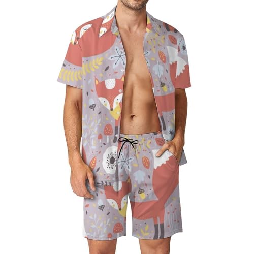 Ensemble Chemise Hawaïenne Homme Fleur De Renard Fluide Plage