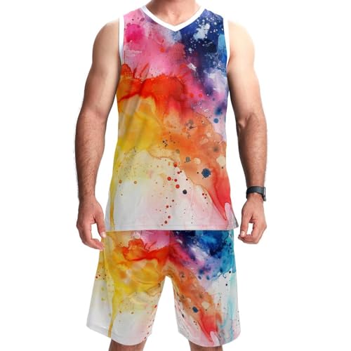 Combinaison de basket-ball aquarelle colorée pour vos tournois et entraînements