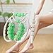 YIJU 20 Wheels Massage Roller with Massage Stick Flexible Travel Comfortable Handheld Roller for Back Wrist Shoulders Foot Calf, Green