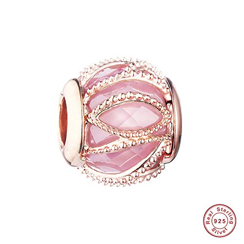 Preisvergleich Produktbild COOLTASTE 2017 Herbst Rose Gold Glänzende ineinander verschlungene strahlende Perlen Authentisches 925 Sterling Silber DIY passt für Original Pandora Armbänder Charm Schmuck