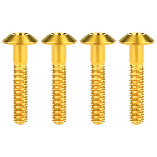 Titanium M4 M5 M6 Button Torx Head Bolt Screw (Gold, M6x30mm)