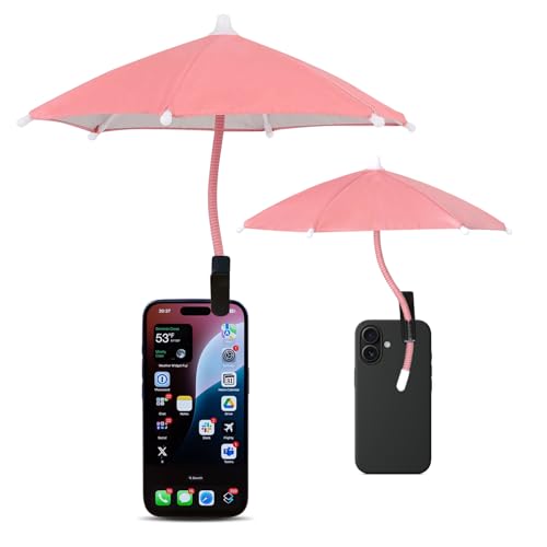 Phone Umbrella - Anti-Glare Sun Shade Phone Umbrella for Sun iPhone Clip On umbrella for phone sun shade Protects from Sunlight and Glare Outdoor Activities Universal Fit for All Smartphones