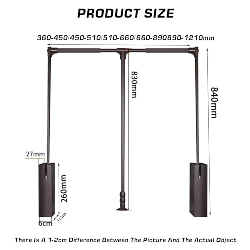 Tringle à vêtements télescopique réglable charge 20 kg marron