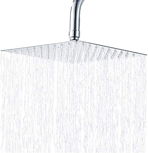 Cabezal de ducha cuadrado redondo de 8/6 pulgadas, cabezal de ducha ultra fino, grande, rociador superior de baño de alta presión, fácil de limpiar e instalar (cuadrado de 6 pulgadas, 6 pulgadas) Cover