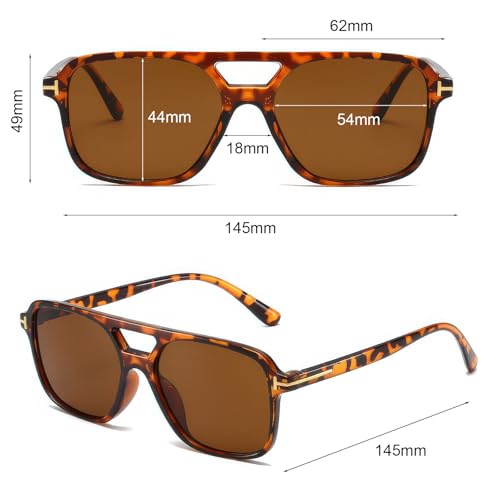 Classic Aviator Sunglasses for Women Men Retro Rectangle Trendy Square Shades Sun Glasses SG38854