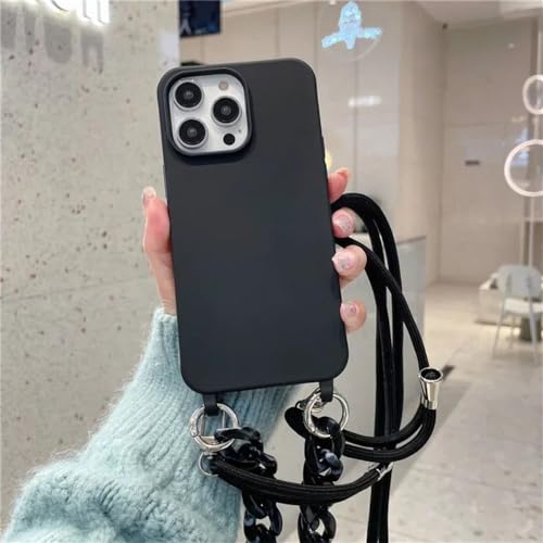 Coque iPhone 15 Pro Max sangle pour éviter les chutes étui cordon silicone marbre élégant
