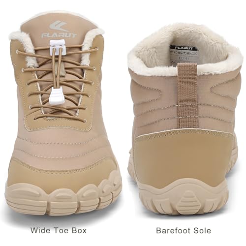 FLARUT Scarpe Invernali a Piedi Nudi Uomo Donna Barefoot Scarpe Foderate Caldo Scarpe a Punta Larga Resistenti all'acqua Scarpe da Trail Running Trekking InvernoStivali