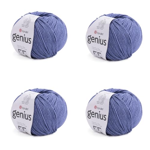 Image of YarnArt Genius Soft Cotton Blend Yarn, 4 Pack (1.76 oz / 174 Yds)