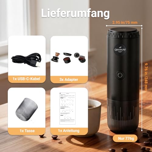 QREIHLPY Tragbare Espressomaschine mit 20 Bar Selbstheizende – Ansicht 6