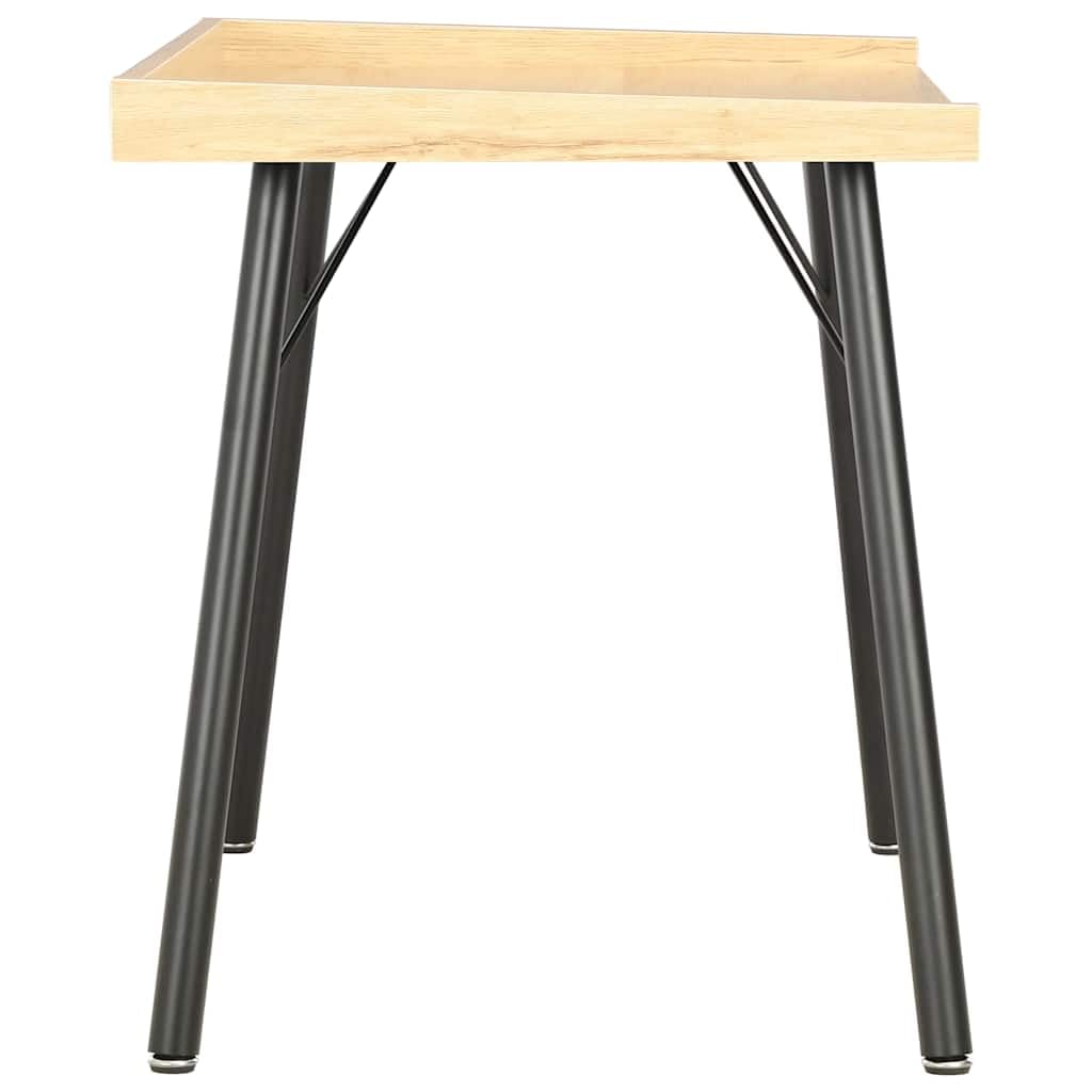 Scrivania effetto rovere, 90 x 50 x 79 cm, compatta per computer con gambe in metallo, moderna scrivania da lavoro per casa, ufficio, studio, colore: nero