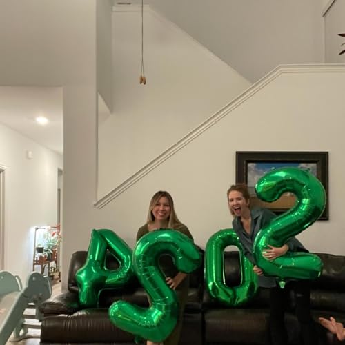 Green Number 27 Balloon 40 inch, 27 Number Balloons, 27th Green Birthday Decorations, 27 Year Old Women Men Green Party Supplies, St. Patrick's Day Games Theme Birthday Decorations - 7