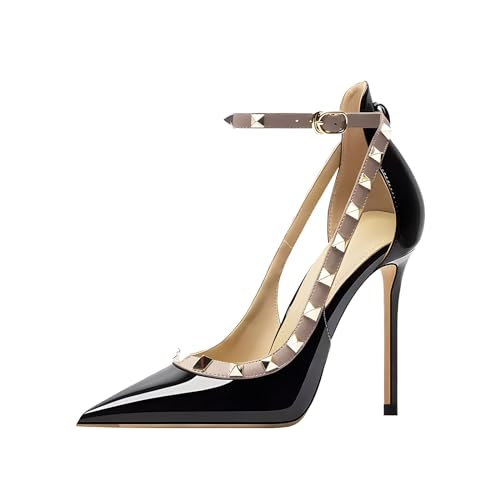 Image of Women's Pointed-Toe Bag-Toe Strappy High-Heeled Shoes Sexy Stiletto Pumps