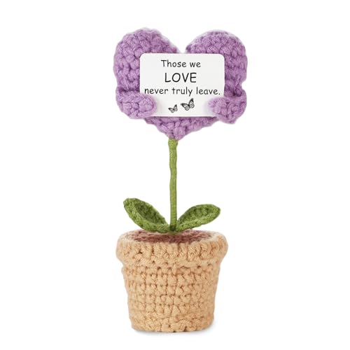Regalos de condolencia por la pérdida de un ser querido corazón de bolsillo con tarjeta conmovedora regalos de luto para mujeres amor regalos positivos crochet positivo