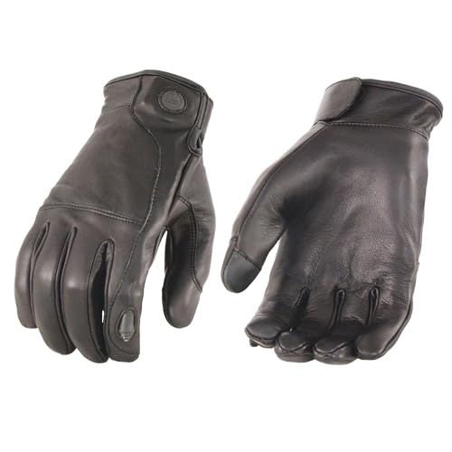 Men's Leather Gloves w/LED Finger Lights - Touch Screen Fingers (5X - Big)