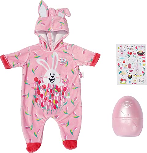 BABY born Œufs de Pâques 43 cm - pour les Tout-Petits de 3 ans et plus - Idéal pour les enfants - Contient une Grenouillère, un Oeuf en Plastique et une Feuille d'Autocollants Cover