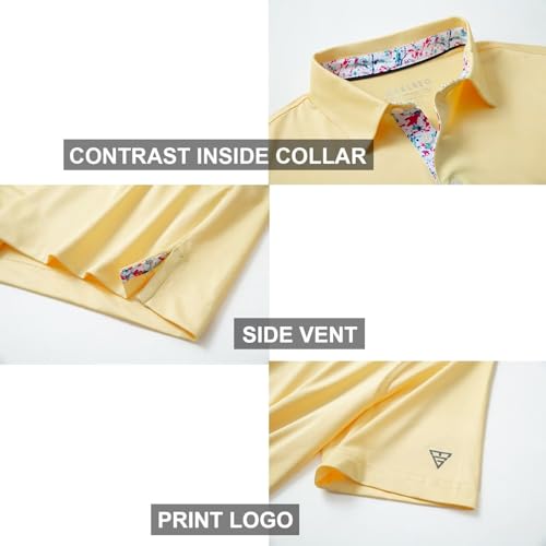Image of Mens Polo Shirts Short and Long Sleeve Casual Solid Stylish Dry Fit Performance Designed Collared Golf Polo Shirts for Men