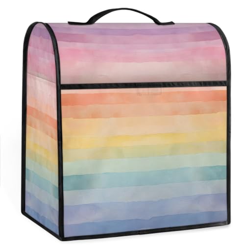 Coffee Maker Cover Colorful Stripes Kitchen Appliance Covers Small Appliance Covers Blender Cover Juicer Cover Dust Covers for Kitchen Appliances with Top Handle and Pockets,Washable,B674
