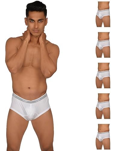 Image of VIP Signor Men's Super Combed Cotton Rib Solid White Briefs with Ultra Soft Waistband