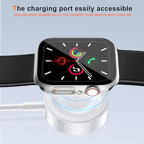 Image of 2 Pack Case for Apple Watch Screen Protector SE 3(2025) SE 2 /SE /Series 4 5 6 44mm with Tempered Glass | Slim Guard Bumper | Full Coverage Hard PC Protective Cover | Compatible iWatch 44mm