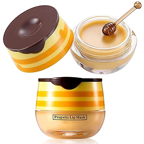 Krajiyya 2Pcs Lip Balm Honey Pot,Propolis Moisturizing Honey Lip Mask Lip Balm,Hydrating & Prevention Dry And Cracked Lip Scrubs Exfoliator thumb #2