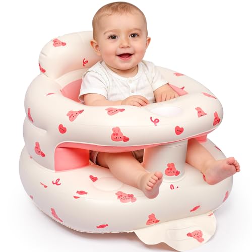 Newthinking Inflatable Baby Seat, Inflatable Baby Chair for Babies 6 Months and Up, Built in Air Pump Infant Back Support Sofa Toddler Chair for Sitting Up, Quick Inflate
