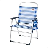AKTIVE 53952 - Sedia Pieghevole Fissa Alluminio Beach 51x56x90 cm - Blu