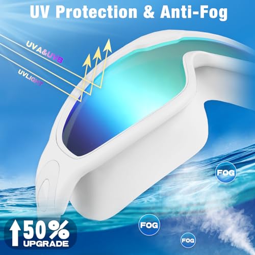 Image of Water Space 2 Pack Swim Goggles Swimming Adult Anti-fog, Swim Goggles for Men Adult Women Youth, UV Protection Waterproof Large Frame 180 Wide View Clear Vision Swimming Goggles Pool Water Goggles