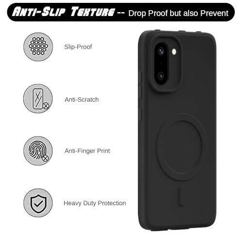 Image of Back Cover Compatible with OnePlus 15R 5G | MagFit Ring Design (Non-Magnetic) | Shockproof Case | Anti-Slip Grip | Raised Camera Edges | Slim Protective Case for OnePlus 15R 5G (Matte Black)