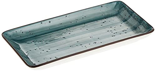 Porceletta Color Glaze Porcelain Rectangular Plate 22.5 cm Size Green