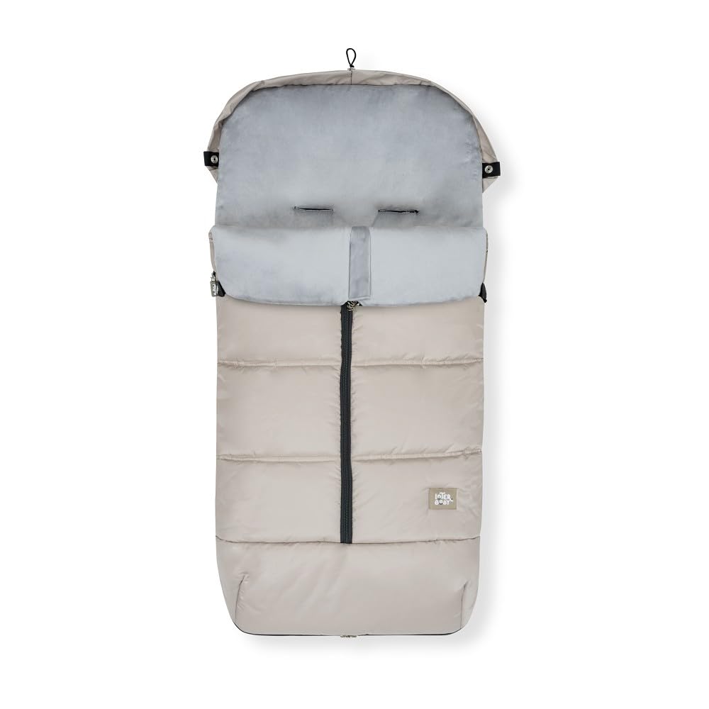 Danielstore Saco silla paseo modelo beige liso| 90x44cm, impermeable, 100% poliéster, interior polar | Cremallera doble, antideslizante, lavable | Abrigo adaptable para bebé