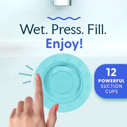 SlipX Solutions Bottomless Bath Overflow Drain Cover Adds Inches of Water to Tub for Warmer, Deeper Bath (Aqua, 4" Diameter)