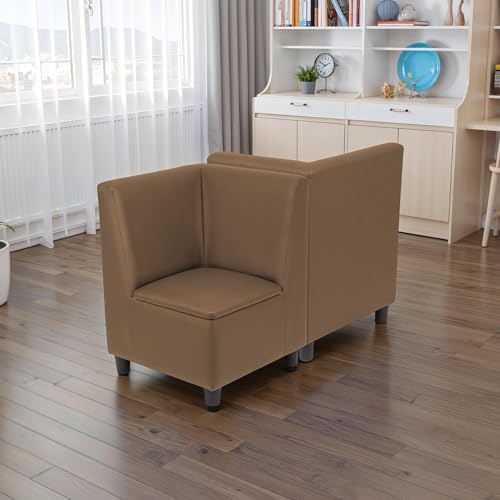 Image of FDP Kid Comfort Collective Modular Corner Armless Armless Chairs, 2-Pack - Chocolate