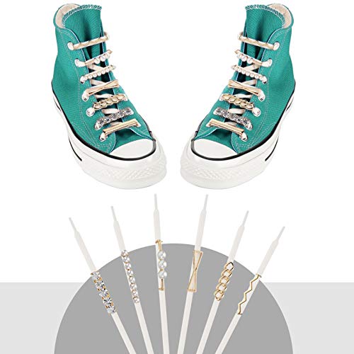 16 Pieces/ 8 Pairs Shoelace Charms for Sneakers Shoelaces Decorations DIY Decorative Shoe Clips Faux Pearl Rhinestones Shoes Accessory for Girl Women Casual Shoes
