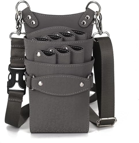 Lake key シザーケース 美容師 大容量 2way ツールポーチ レザー 挿し ベルト付き シザーケース トリマー 美容師 おしゃれ ウエストポーチ トリマー 収納 実用 ハサミ収納 男女兼用 コーム プロ仕様ポーチ 理容室 ウエスト はさみ 櫛 サ