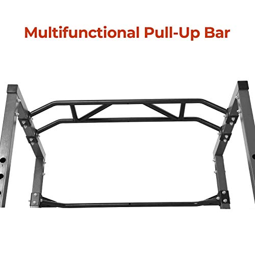 Kicode Power Squat Rack, Heavy Duty Multi-Function Power Cage Rack, Home Gym Exercise Bench Press Weightlifting Workout Station, Weight Capacity 1000 Pounds