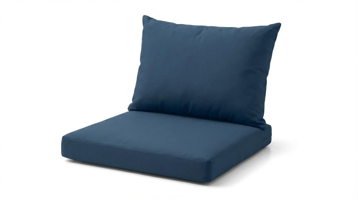DREAMLAYER Rattan Garden Furniture Cushion Set – Outdoor Replacement Cushions for Patio Sofa & Conservatory – Water Resistant Covers (Navy Blue, 4Pc (2x Seat + 2x Back)) — image 1