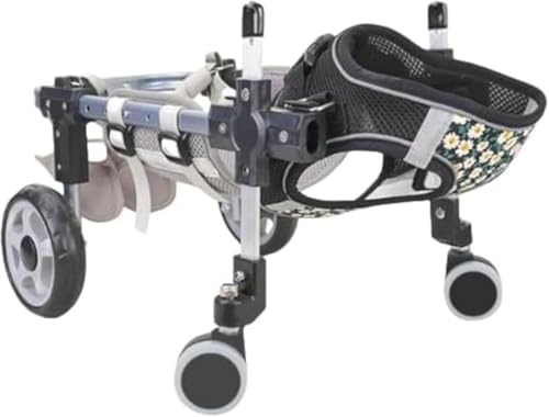 GEBYUI 犬用車いす 小型大型犬用車椅子 4輪 フルサポート、 調節可能な障害者用ペット脚ブレース、 犬猫用リフティング補助ソフトリハビリカート装置