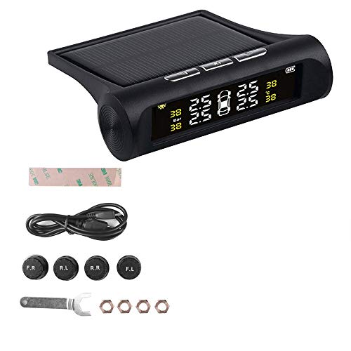 NO LOGO HMLSM Car TPMS 4 External Sensors Tire Pressure Monitor System Solar Charging Digital Tyre Pressure Gauge Air Pis Meter Monitoring (Color : TPMS Item 3)