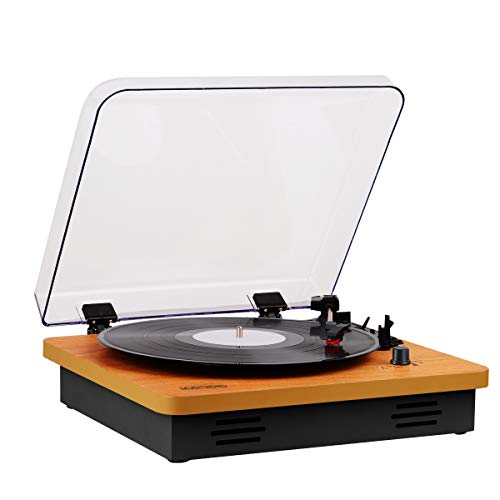 MUSITREND Retro Record Player for 33/45/78 RPM Vinyl Records, Turntable Wireless Portable LP