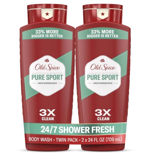 Old Spice Refreshing Body Wash for Men, High Endurance, 3X Defense, 24/7 Shower Fresh with Long Lasting Scent, Pure Sport Scent, 24 oz (Pack of 2) - image 1