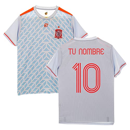 Personalizable - Camiseta Réplica Oficial Selección Española 2016 - Segunda Equipación - Blanco y Azul (as4, Alpha, m, Regular, Regular, M) Cover