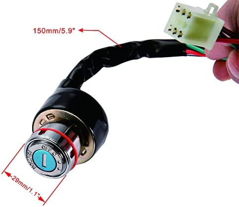 WOOSTAR 6 Wire Ignition Key Switch On Off 2 Position Replacement for 50cc 70cc 90cc 110cc 125cc 150cc 250cc 250cc Taotao Redcat Roketa Sunl ATV 4