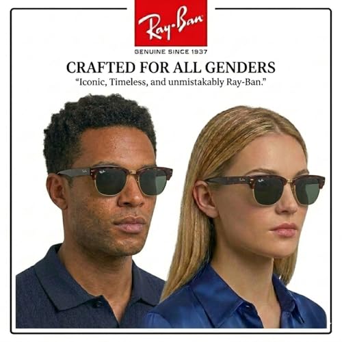 Image of Ray-Ban RB0316S MEGA CLUBMASTER Square Shaped Sunglasses for Men & Women with Official RAYBAN Eyewear Kit