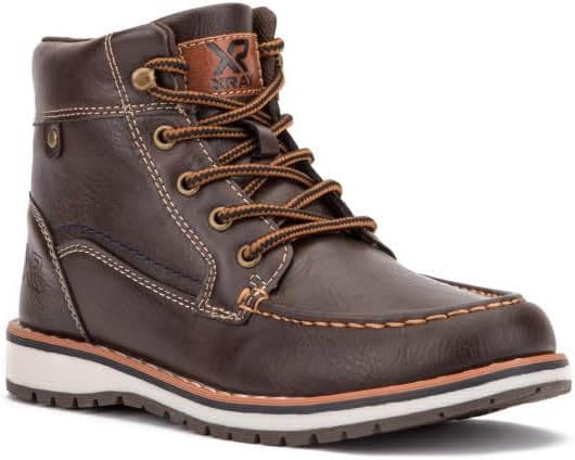 Vista 2 de Xray Footwear Boy's Boot, Lace up, Thermoplastic rubber (TPR) Outsole, Moc-Toe, flat sole.