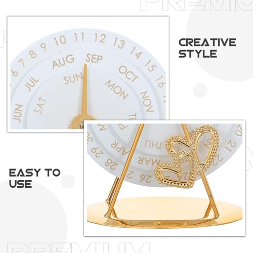 Calendario de mesa dorado metálico de diseño exclusivo para escritorio 3