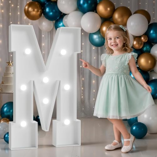 Image of 3FT Marquee Letters M, Large Light Up Letters for Birthday Decor